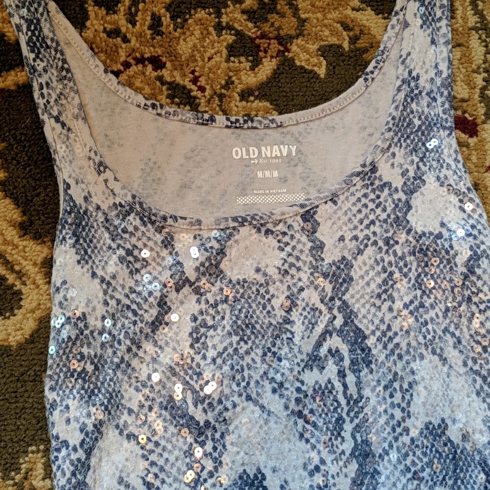Old Navy Sequin Snake Print Tank - Picture 2 of 4